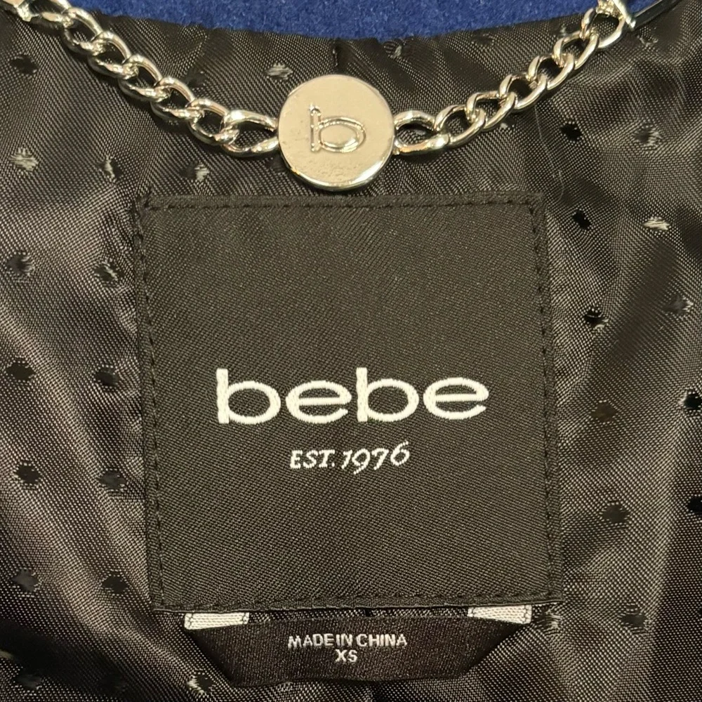 BEBE • Vintage Wool Blend Peplum Jacket in Royal Blue • EUC • Size XS - Picture 8 of 8